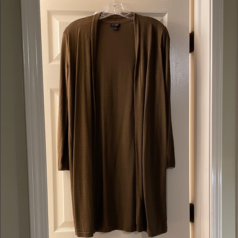 J. Jill Chocolate Brown Open Cardigan